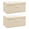 VidaXL Storage Boxes 2 Pcs Fabric 50x30x25 Cm Cream 332917