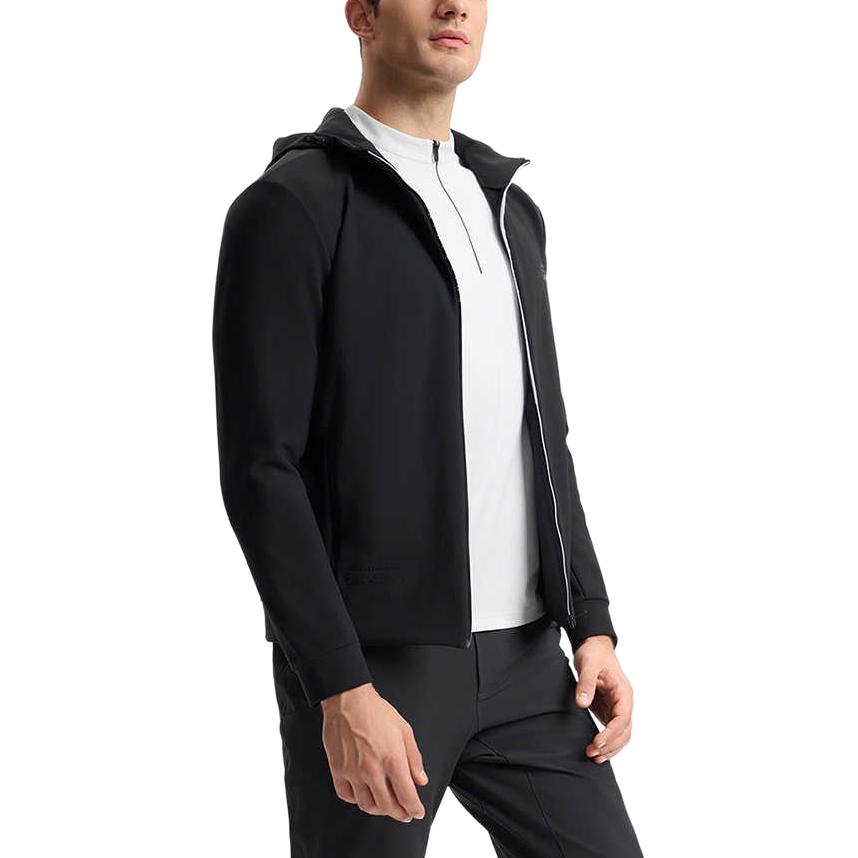 Fila Фитнес Однотонная Повседневная Универсальная Вязаная Толстовка с Капюшоном Мужские куртки Насыщенно-черный A11M511505F-BK