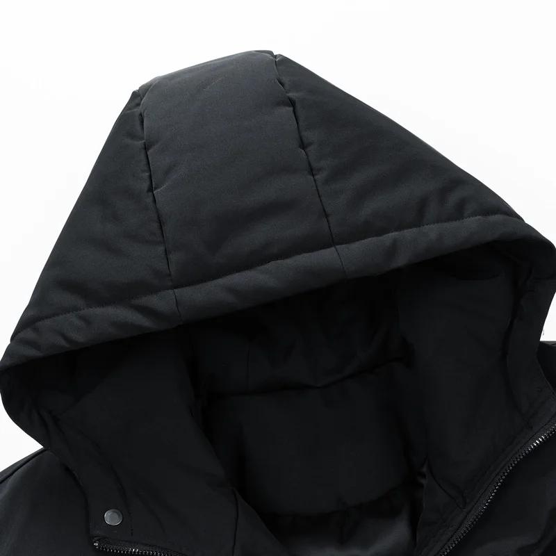 Зимняя мужская новая стеганая куртка с капюшоном, модная тенденция, фланелевая, мешковатые карманы, водонепроницаемая стеганая куртка