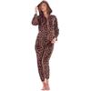 Keanu Womens/Ladies Leopard Print Fleece Long Pyjama Set
