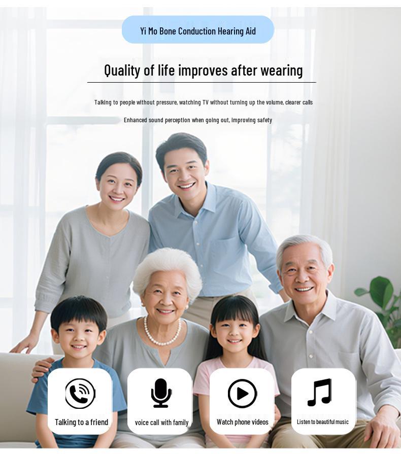 Силиконовые наушники с костной проводимостью Bluetooth для умеренной и тяжелой потери слуха (Заушный, Пожилой)