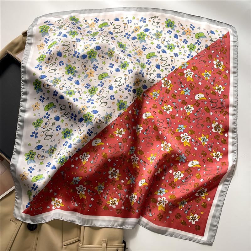 70 * 70cm New Silk Small Square Scarf For Women'S Neck Protection Professional Scarf Versatile Hair Tie Headscarf Scarf