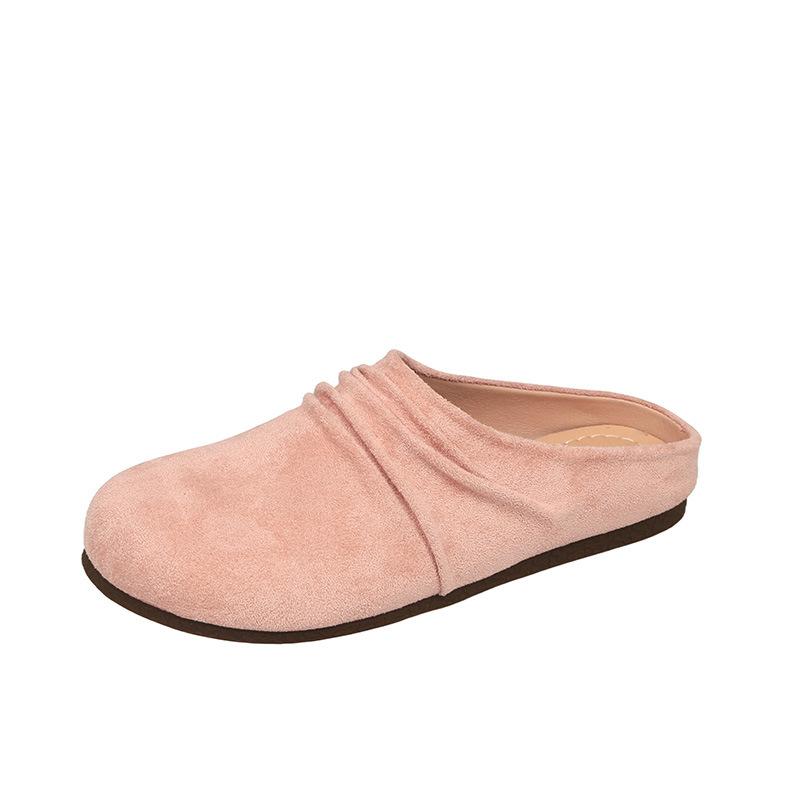 Женские весенние новые полушлепанцы на толстой подошве, ретро, с круглым носком, универсальные, с сумкой на мыске