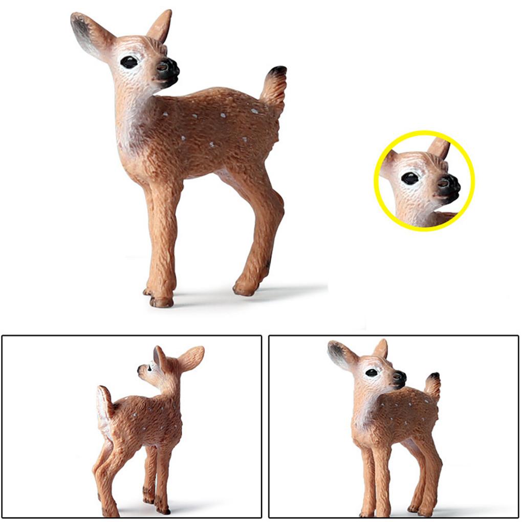 6pcs Animal Models Simulation Christmas Ornaments Solid Plastic Decoration Children Toys