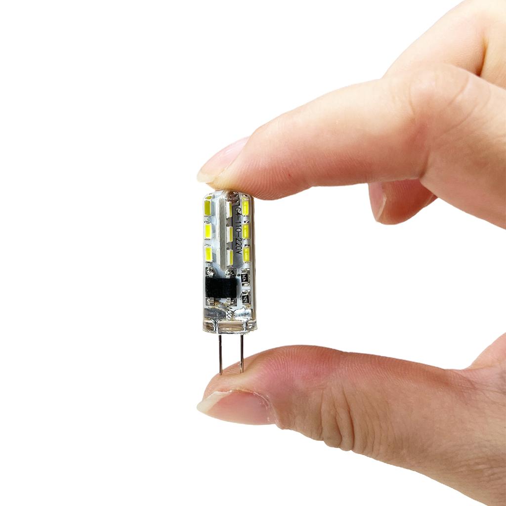 Yoryzeng 10 шт. Мини светодиодные лампы G4 2 Вт 12 В 220 В 24 светодиода 3014 SMD Силикон Замена галогенной лампы 20 Вт Люстра Точечный светильник Декор