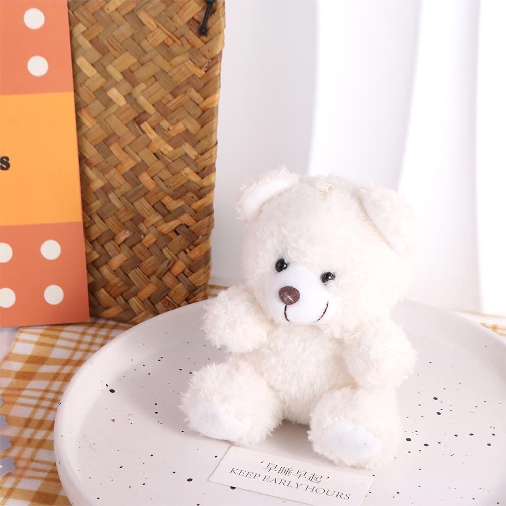 Animal Bear Curly Plush Sitting Doll Plush Doll Bear Bag Pendant Gifts for Baby