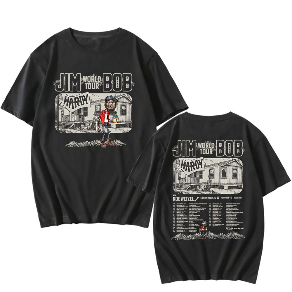 Jim World Tour Bob Shirt Hardy And Koe Tour 2025 Tshirt Cotton Summer Short Sleeve Tshirts Round Neck Casual Unisex T Shirt Print