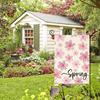 Spring Summer Floral Garden Flag 12x18 Inch Vertical Double Sided Colorful Flowers Welcome Yard Decor Farmhouse Outdoor Burlap Flag