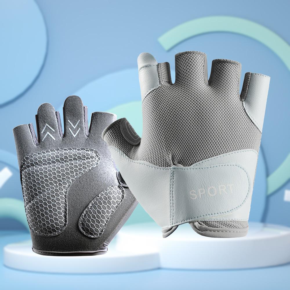 Sports and Fitness Half Finger Women's Spring and Summer Outdoor Breathable Non Slip Pilates Yoga Cycling Mountain Climbing Thin Gloves