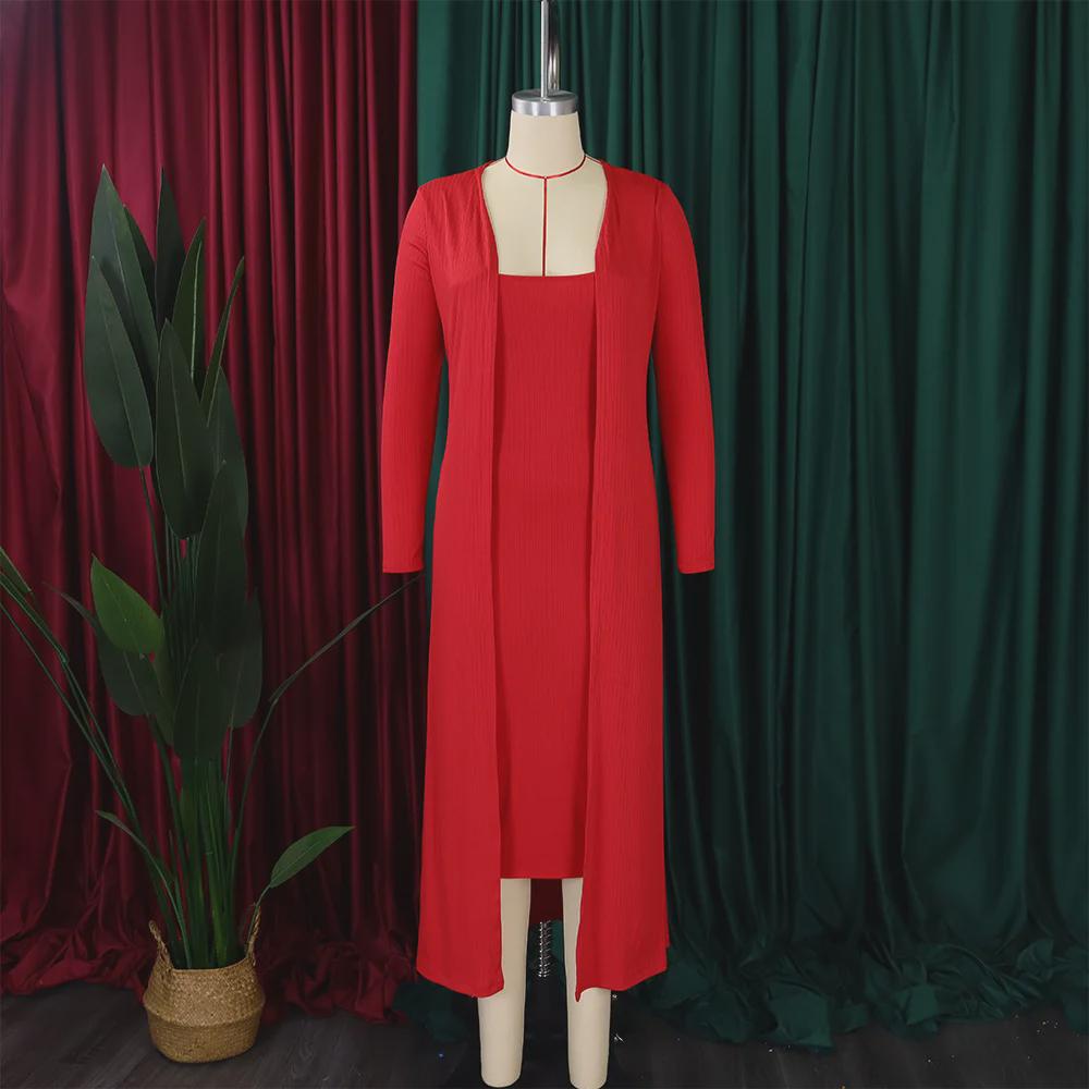 D3232 Женский комплект из двух предметов: однотонная юбка на подтяжках, осень/зима 2023