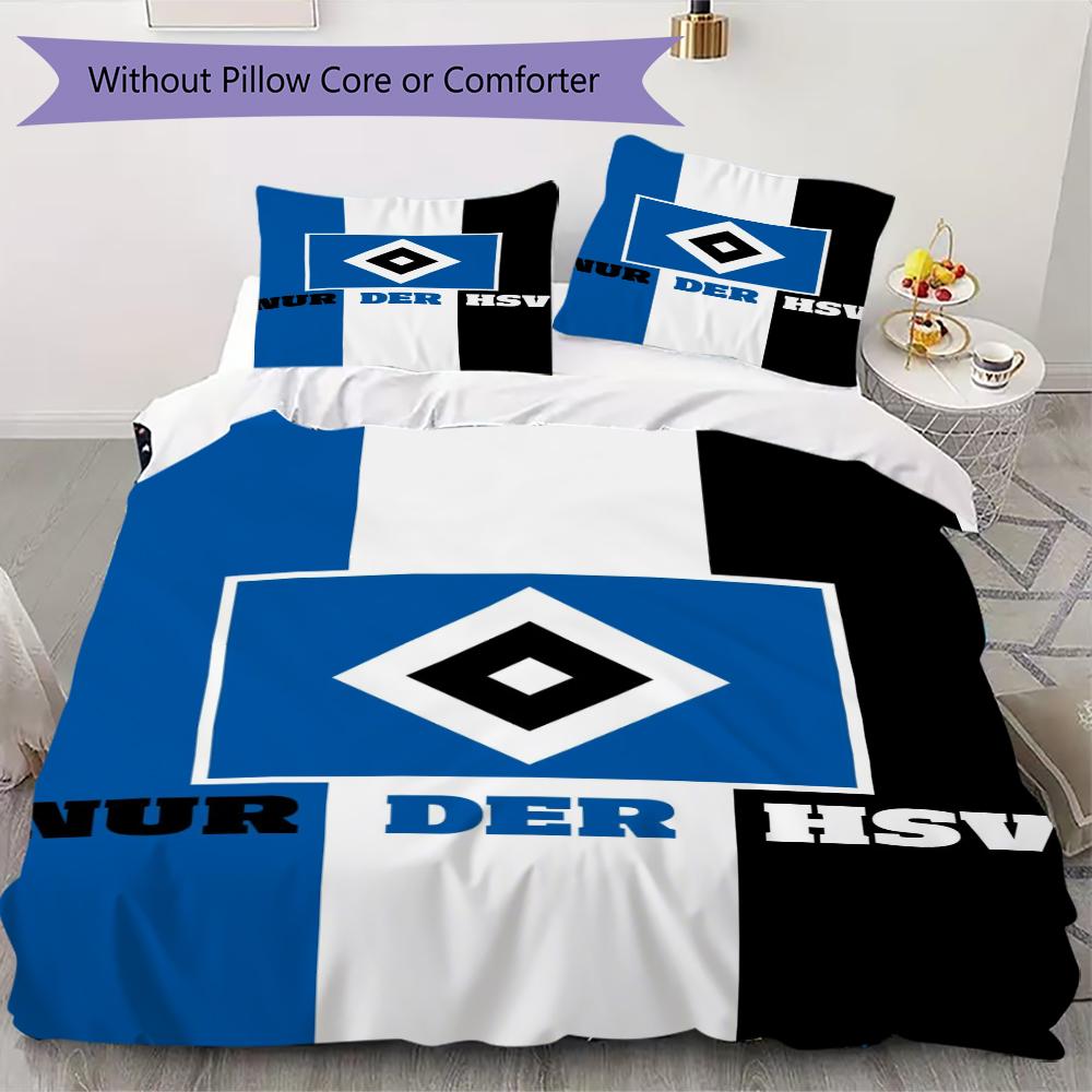 Hamburger SV Pattern Bedding,Quilt Set Quilt Cover Pillowcase Home Birthday Gift(1 * duvet cover + 2 * pillowcase, without core)_lx