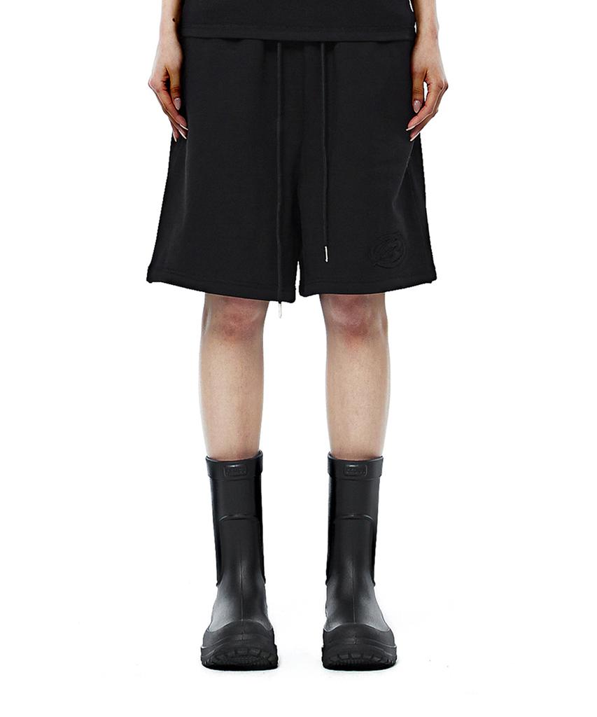 MORE THAN BLACK Cut Off Sweat Shorts