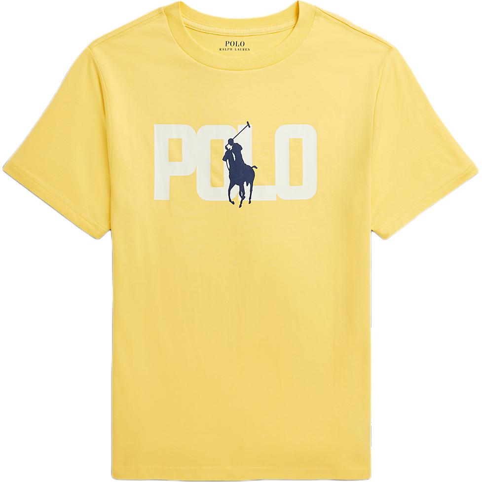 Детская футболка Polo Ralph Lauren с принтом букв, круглый вырез, прямой крой, короткий рукав, детская одежда, желтый CWPOTSHY8020818-730