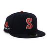 New Era Cap 59FIFTY Salem Red Sox MiLB ON-FIELD AUTHENTIC GAME FITTED CAP Navy SALEM RED SOX MINOR LEAGUE Minor League Hat 5950 Sz 7-38 [Used]