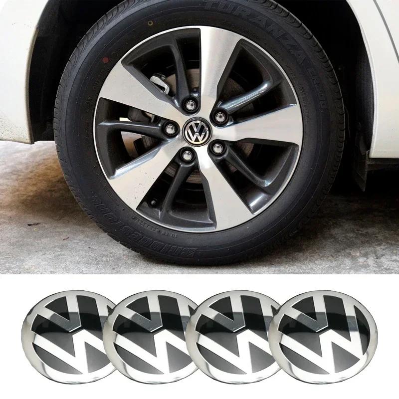 Для VW Volkswagen Jetta MK5 Golf 4 шт. 56 мм Наклейки на колеса автомобиля Центральные колпачки ступицы Значок автомобиля Наклейка Для Volkswagen GTI R-Line R