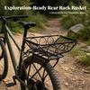 Rear Bike Basket Sturdy Foldable Portable Compatible for Commuters,