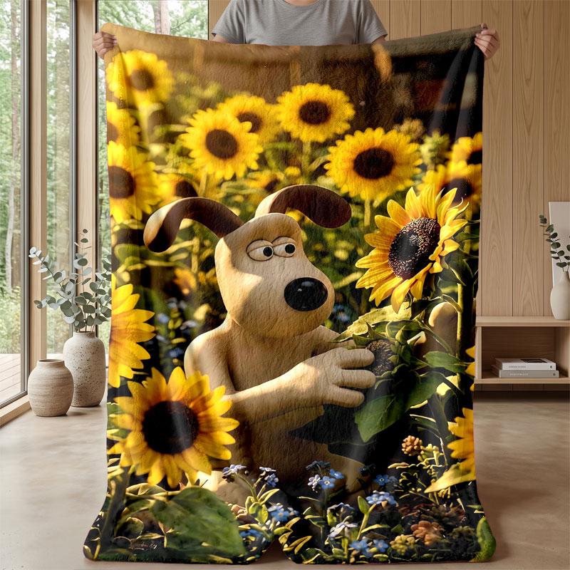 Soft Flannel Blanket Lightweight Cozy Bedroom Living Room CoverWallace & Gromit