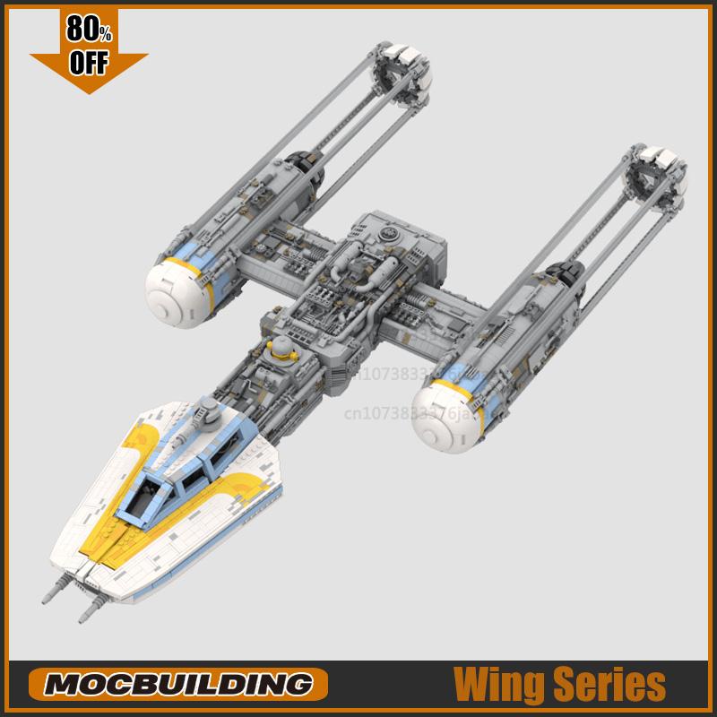 UCS Фильм MOC Строительные Блоки Звездный Истребитель Крыло Коллекция Y Модель Технологические Кирпичики DIY Сборка Игрушки Рождественские Подарки Дисплей