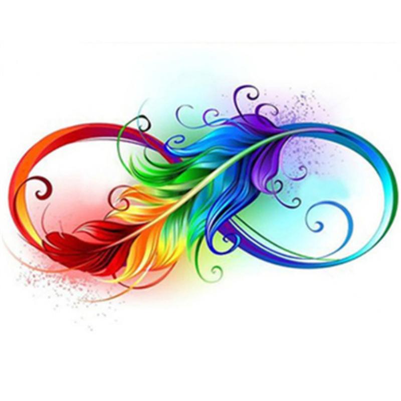 Colorful Painting Diamond 5d Diy Magic Feathers Diamond Embroidery Cross Stitch Kit Full Rhinestone Mosaic Home Decor