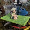 Bamboo Raft Fisherman Figurine Boat Fishing Elderly Resin Statue Sculpture Floating Outdoor Yard Fishpond Aquarium Decoration Ornament