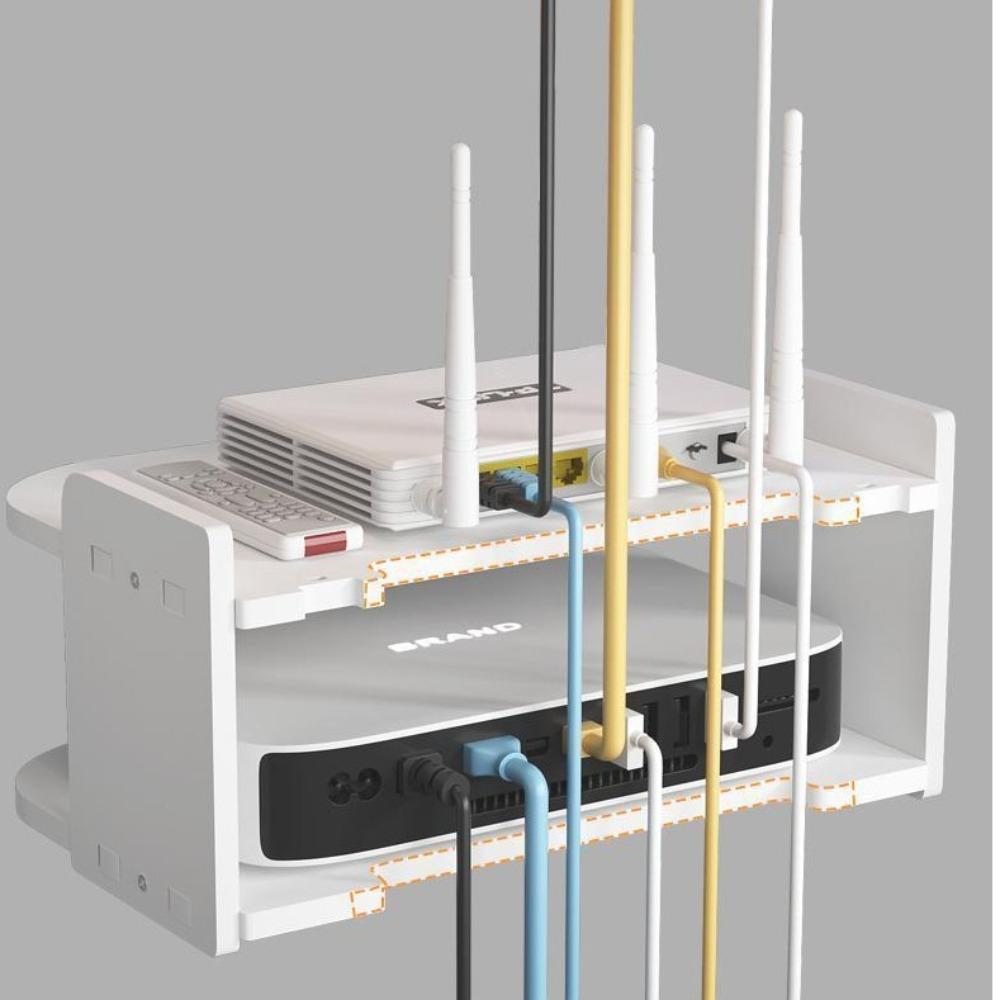 Стойка для хранения маршрутизатора Punch-Free, настенное крепление, органайзер для хранения приставок, подвесная полка Wi-Fi для дома