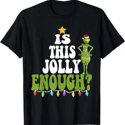 Is This Jolly Enough Gren Merry Christmas Tree Lights Funny T Shirt