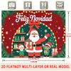 Party Backdrop Santa Claus Christmas Green Flat Santa Claus Multi Layered Celebrations Event Backdrop Decoration Front Door Decor