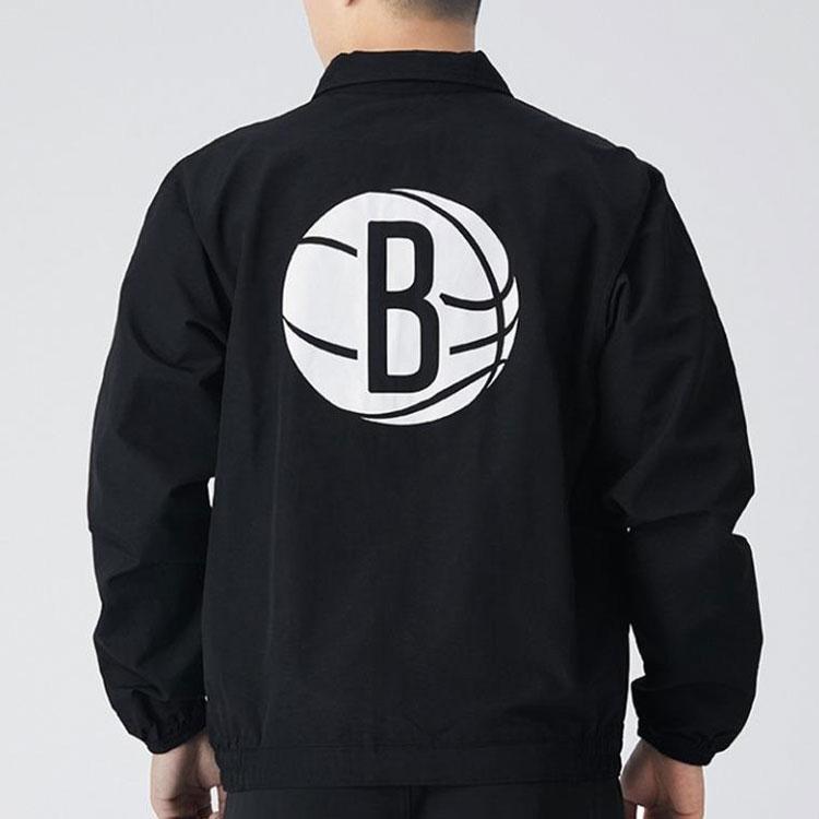 Nike Мужская тканая куртка Brooklyn Nets с молнией во всю длину, черная CN0748-010