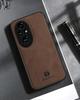 Matte Plain Leather Case For Honor 200 Pro Honor 200 Lite Honor200 Built-in Metal Car Mount Holder Cover
