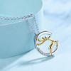 All The Way with Your Necklace Women's Fashion 925 Sterling Silver Color Separation Versatile Jewelry Elk Pendant Niche High-end Gift