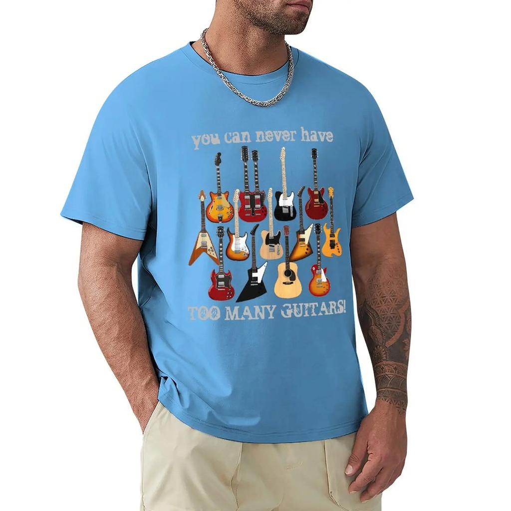 2024 модные футболки смешные электрогитара музыкальный стиль короткий рукав повседневные мужские модные футболки с круглым вырезом 100% хлопок футболка топ