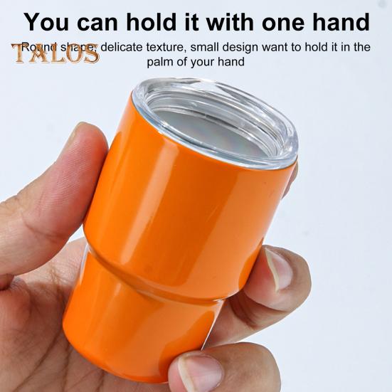 Мини-стакан с трубочкой и крышкой, термокружка из нержавеющей стали на 3 унции, герметичный изолированный стакан для коктейлей с виски