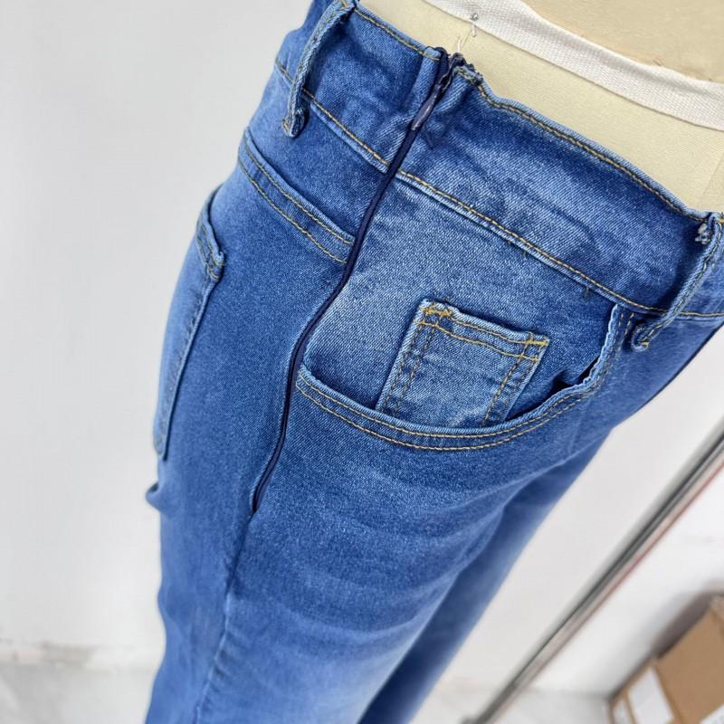 Womens High Waist Straight Leg Denim Pants Stretch Casual Jeans Daily Wear