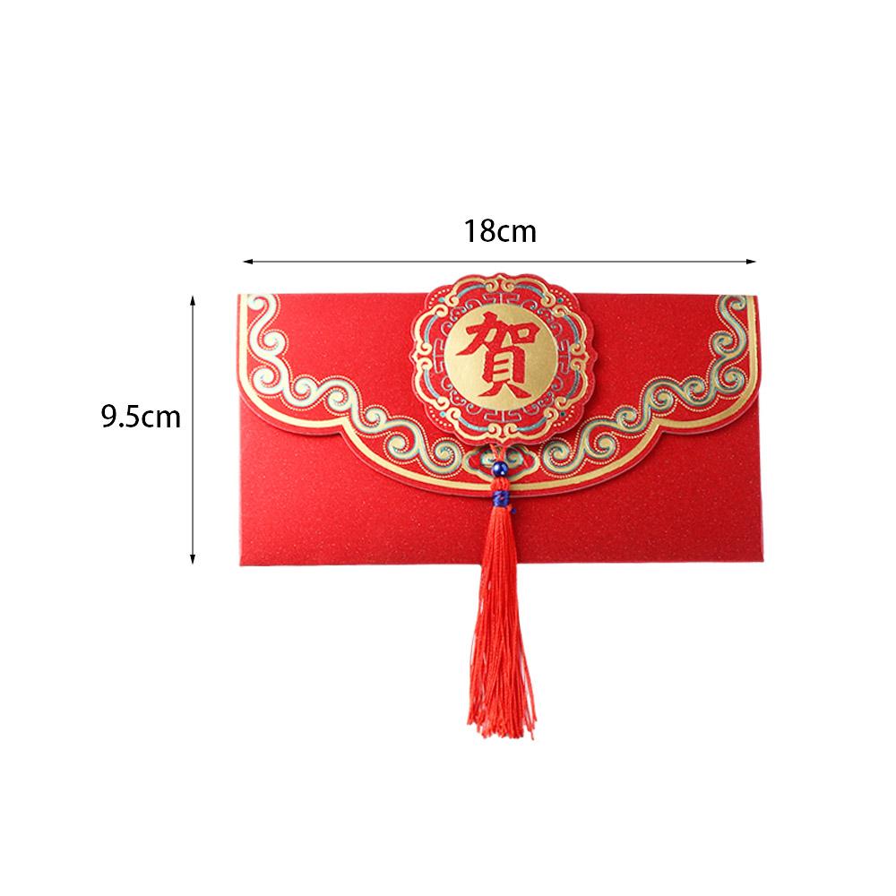 2pcs Chinese Style Luck Money Envelopes Red Red Pocket Good Luck Lucky Money Pocket Weeding