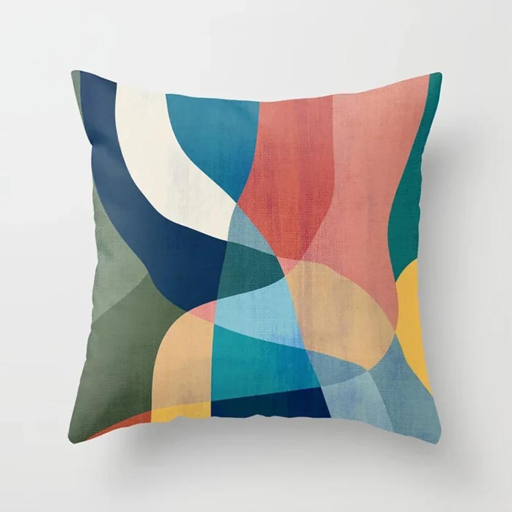 Colorful Geometric Print Pillowcase Office Living Room Car Ornaments Home Pillowcase