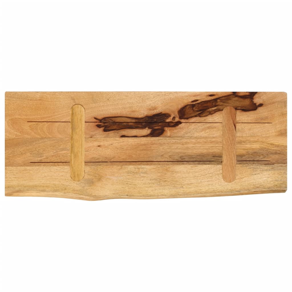 Blat Stołu, 70X20X3,8Cm, Naturalna Krawędź, Surowe Drewno Mango