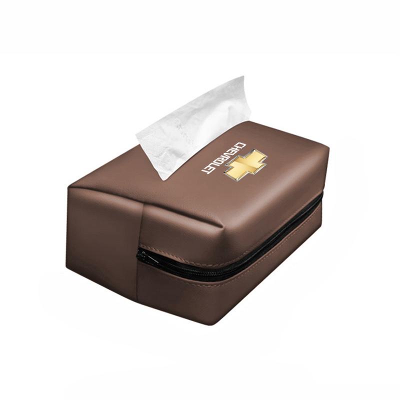 PU Leather Car Tissue Box Holder Interior Accessories Tire Valve For Chevrolet Spark Captiva Cruze Malibu Equinox Trax Camaro
