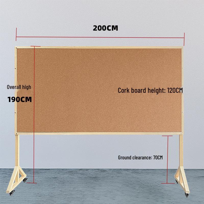 Mobile Felt Bulletin and Photo Display Board - Vertical Standing Announcement Wall for School and Office Use