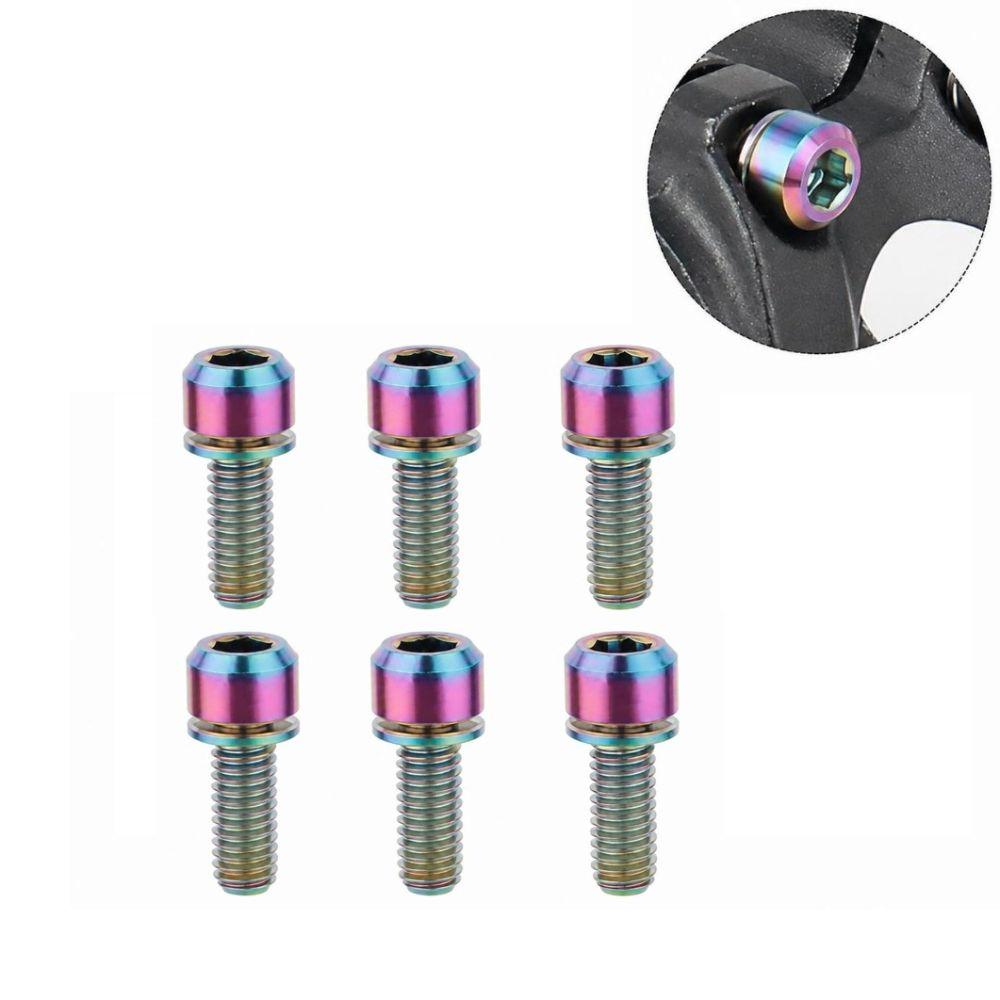 6PCS Rainbow Bicycle Fixing Bolt M5 X 18mm M5 Stem Bolts Bike Stem Screw  Bicycle Maintenance