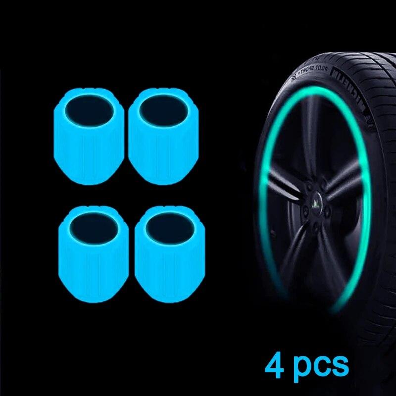 Светящиеся колпачки клапанов шин, флуоресцентные крышки штока шин, ночные светящиеся колпачки штока клапана, сопла, световые колпачки клапанов для автомобиля, мотоцикла