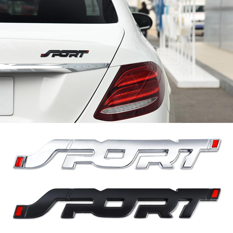 Car Sticker Styling Metal 3D Chrome Black Auto Car Trunk Racing Sport Word Letter Logo Emblem Badge Decal Sticker Accessories