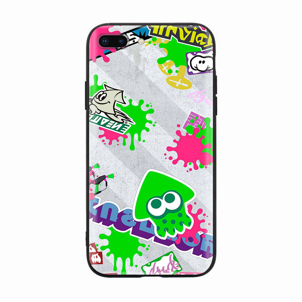 Черный чехол для Xiaomi Redmi 13C Note 9 iPhone XR 7 8 14 15 11 12 13 X XS Pro Max Samsung A25 S23 S24 FE Ultra Plus Splatoon
