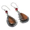 Mookaite, Garnet Handmade 925 Sterling Silver Gift Earring 2.36" j6J19