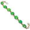 Natural Copper Turquoise Gemstone 925 Sterling Silver TwoTone Bracelet 7-8" f0A28