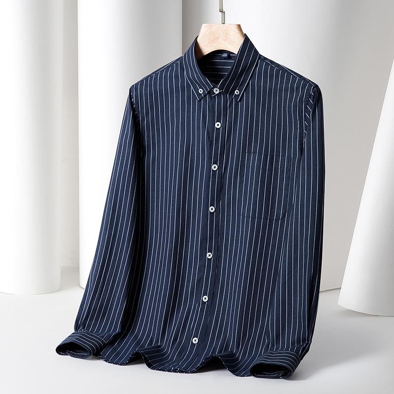Весна и осень Новая рубашка Oxford Spun Cotton с длинными рукавами Мужская универсальная рабочая рубашка без глажки Мужская деловая рубашка Inch