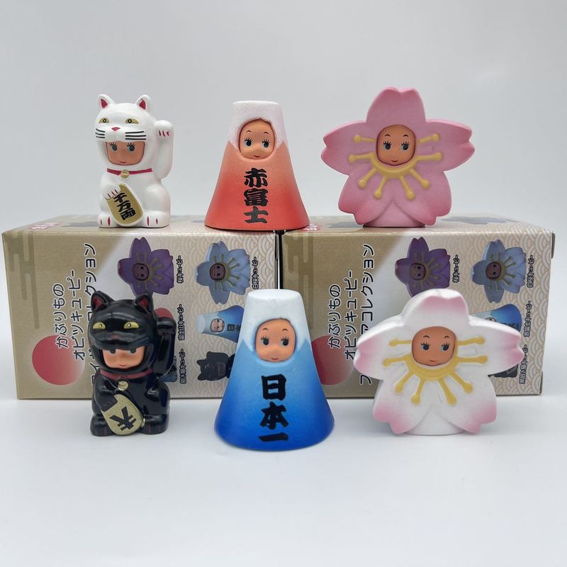 Чиби-кукла с меняющимися пятнышками, слепой бокс, Счастливый кот, Гора Фудзи, Цветение сакуры, Мини-кукла, Фигурка, Настольное украшение, Подарок на день рождения