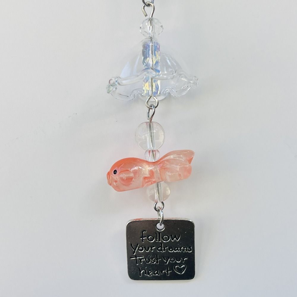 Bag Hanging Goldfish Bead Keychain Car Decor Key Ring Cute Bead Phone Chain Students