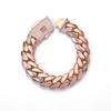 NUOYA Luxury Hip Hop Rose Gold Plated Thick Cuban Links with Diamond Clasp Men's Thick Monaco Cuban Link Chain Bracelet