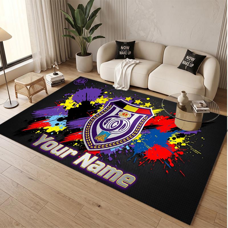 Personalized Crystal Velvet Carpet Anderlecht FC logo Pattern Non Slip Floor Rug