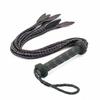 60Cm Black Red Brown Leather Flogger Braided Handle Tails Spanking Whip  Floggers